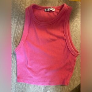 Zara never worn bright pink tank top